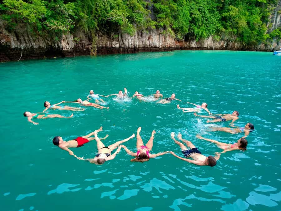 From Krabi: Phi Phi Early Bird & 4 Islands by Speedboat - Chicken Island photo stop and Ko Poda’s long sandy finish