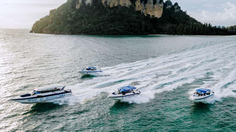 Krabi: Phi Phi Early Bird & 4 Island by Speedboat with Lunch - Chicken Island photos and Thale Waek split sea